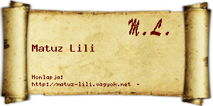 Matuz Lili névjegykártya