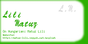 lili matuz business card